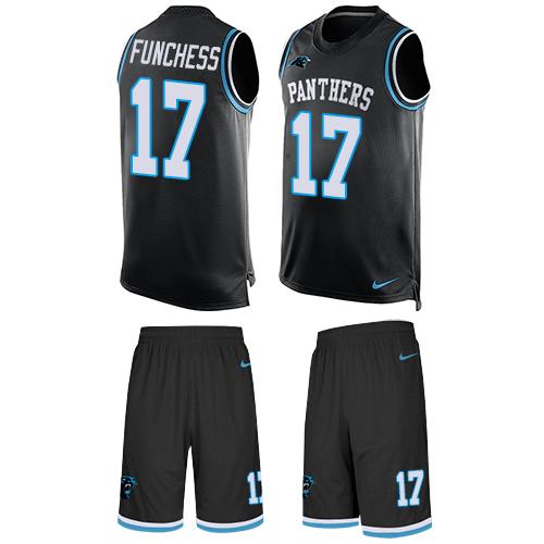 Nike Panthers #17 Devin Funchess Black Team Color Men's Stitched NFL Limited Tank Top Suit Jersey - Click Image to Close